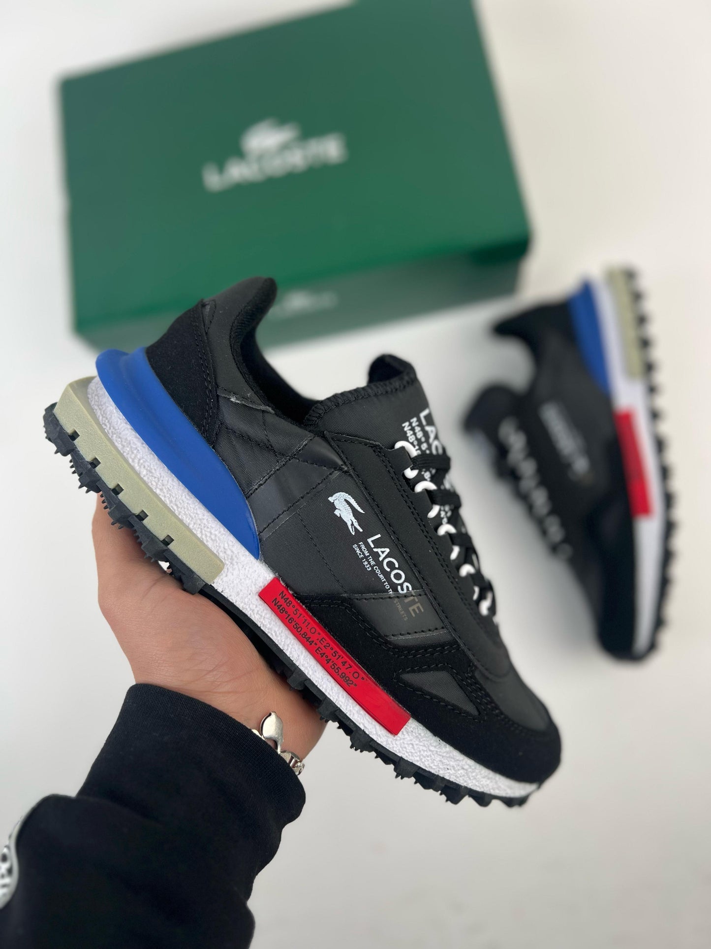 Zapatillas Lacoste Elite Active 💙🖤❤️