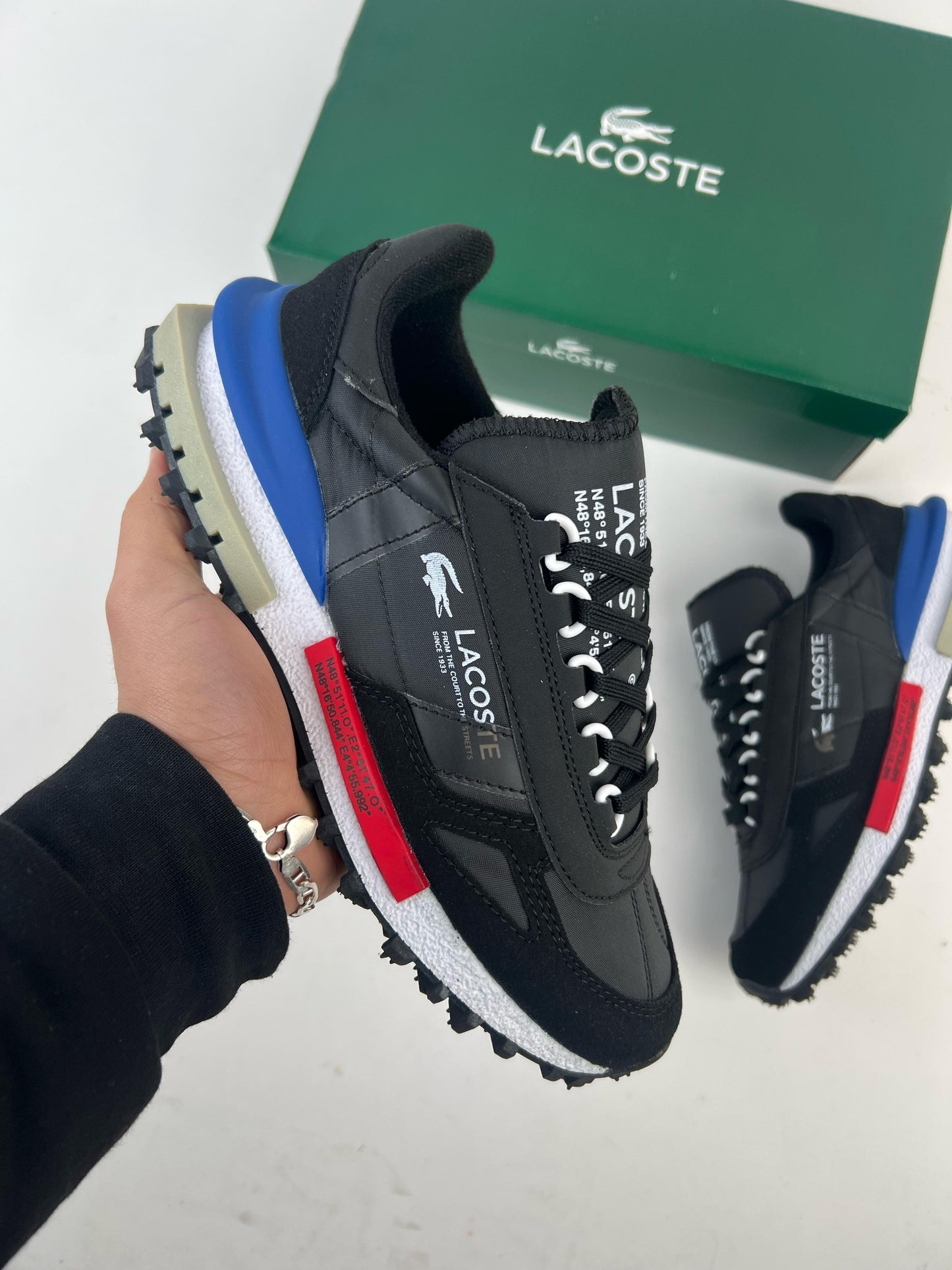 Zapatillas Lacoste Elite Active 💙🖤❤️