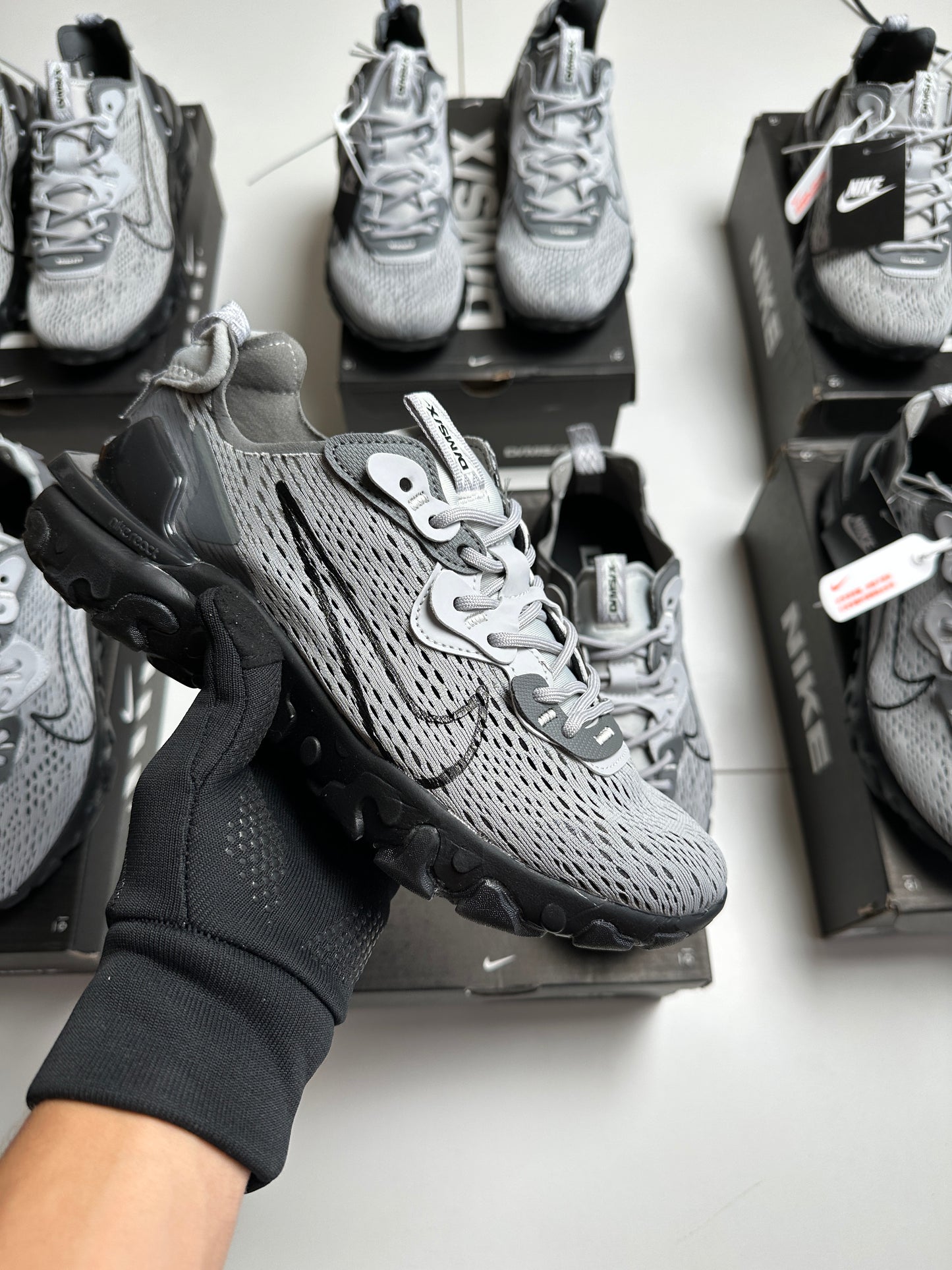 NIKE REACT VISION MX GREY/BLACK ⚫️🩶 UNIDADES LIMITADAS ‼️ CALIDAD AAA+ ✅