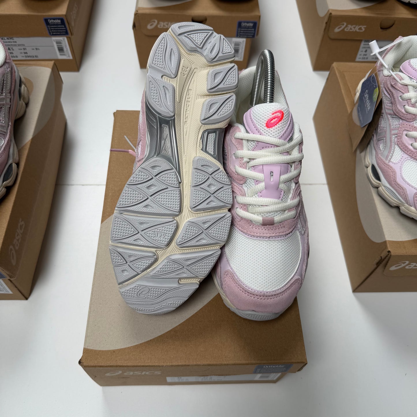 ASICS GEL NYC 2026 🔥 HIGH QUALITY 1.1 🥵 WHITE PINK 💖⚪️🤍 DOBLE CORDÓN 🔝