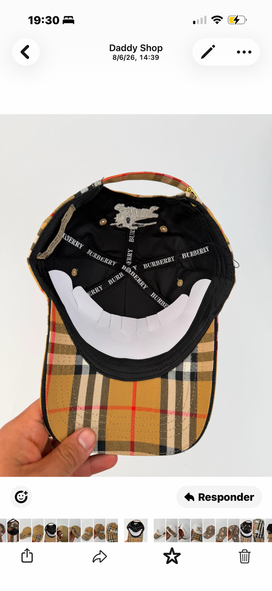 🔥 GORRA BURBERRY VINTAGE CHECK ✅ CALIDAD PREMIUM ‼️ UNIDADES LIMITADAS